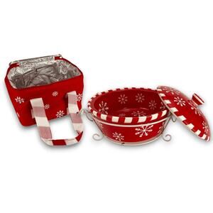 Vintage Temp-Tations Presentable Ovenware by Tara-Snowflake 2 qt. Casserole